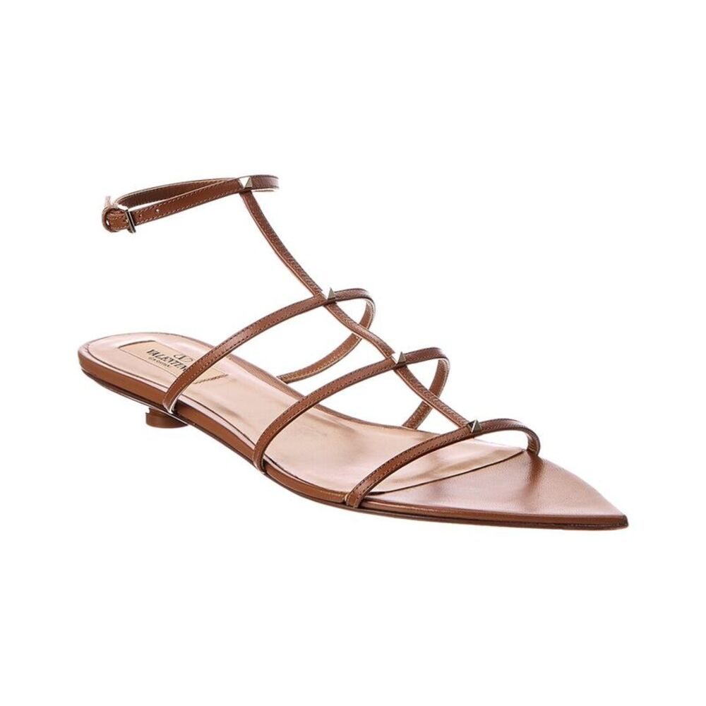 Valentino Rockstud 20 Leather Pump, Brown